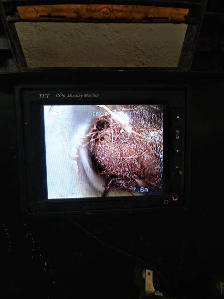 Photo prise par la caméra d'inspection vidéo des canalisations