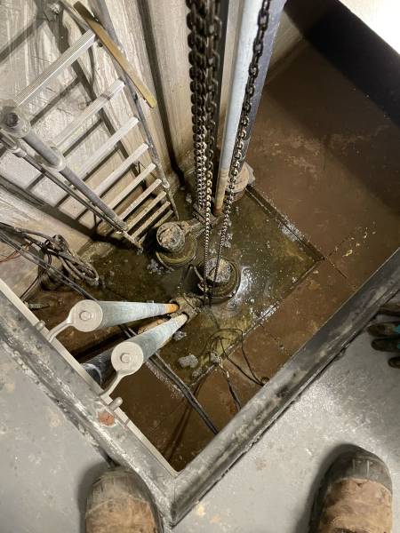 Remplacement de deux pompes de relevage avec accès restreint et palan de levage à Aix en Provence