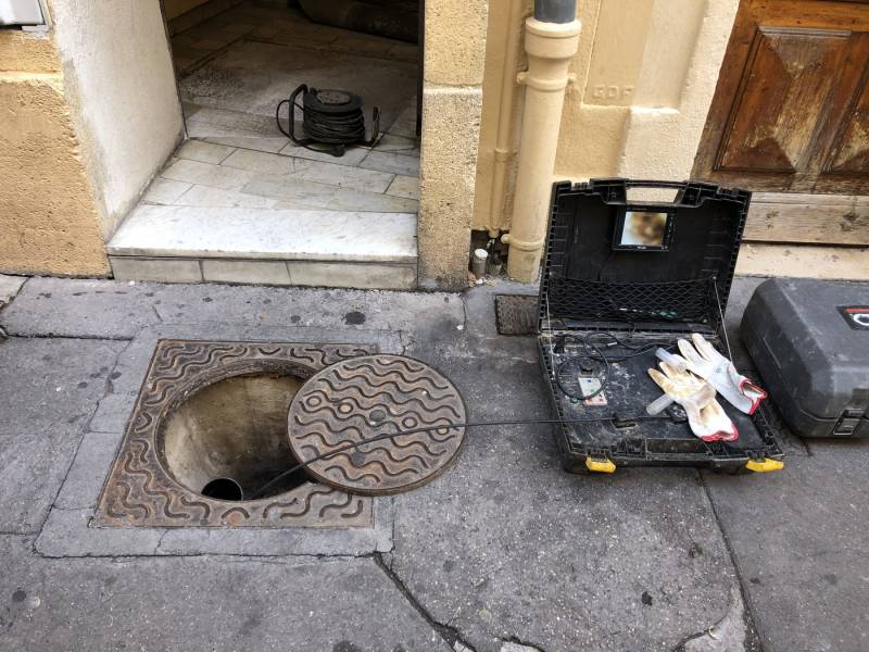 Contrôle vidéo d'une canalisation de copropriété à Aix en Provence