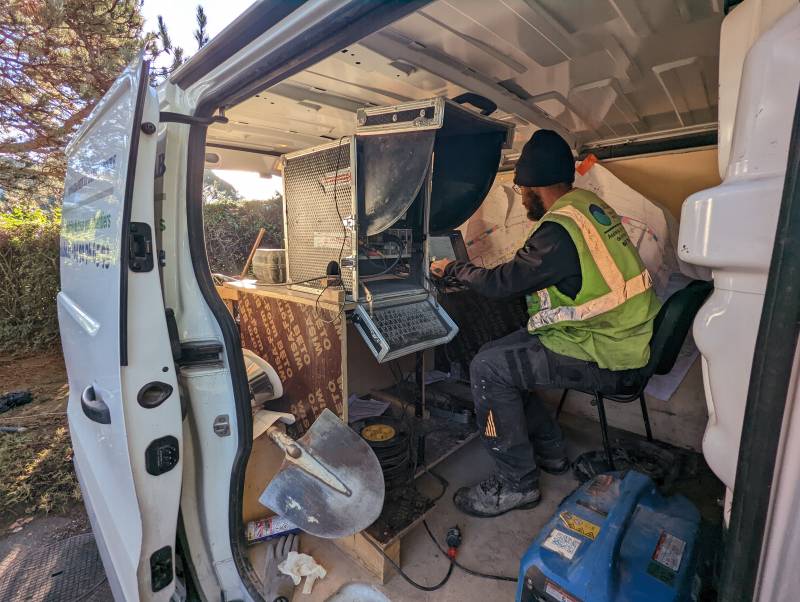 Enregistrement vidéo et vu en temps réel du passage caméra dans la canalisation